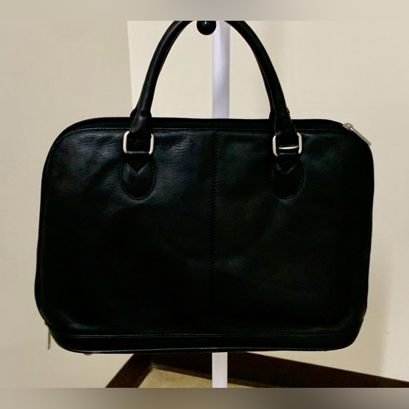 Black Leather Dilana Executive Series Laptop Briefcase Messenger Bag Brand New - Picture 12 of 16